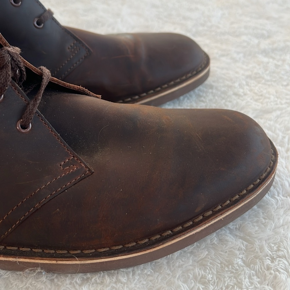 Clarks Men's Sz 13 Bushacre 2 Dark Brown Leather Lace Up Chukka Boots NWOT